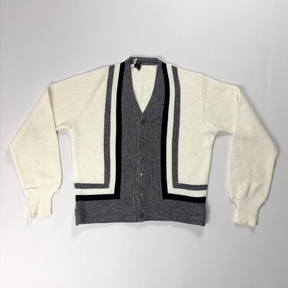 Jack Nicklaus Other - Vintage Jack Nicklaus Revere Mens Cardigan Sweater White Striped Sz M Acrylic